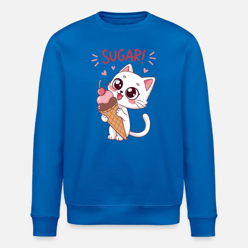 Gourmet-Katze und Eiscreme - Stanley/Stella Unisex Bio-Sweatshirt ROLLER - Königsblau