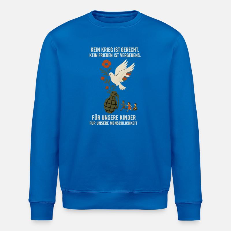 Anti Krieg Design - Stanley/Stella Unisex Bio-Sweatshirt ROLLER - Königsblau