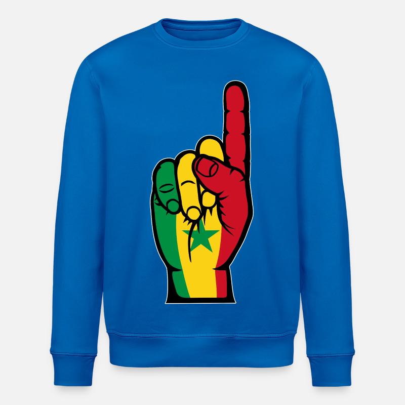Main du drapeau du Sénégal - Sweat bio ROLLER Stanley/Stella Unisexe - bleu roi