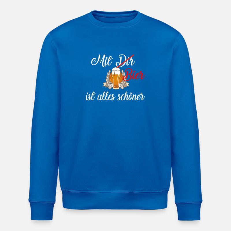 Mit Bier / Bier / Trinken / Party - Stanley/Stella Unisex Bio-Sweatshirt ROLLER - Königsblau