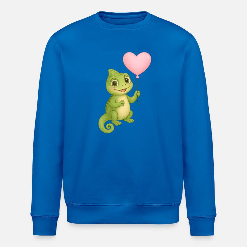 Kleines Chamäleon mit Herzballon - Stanley/Stella Unisex Bio-Sweatshirt ROLLER - Königsblau