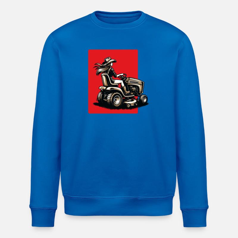 Frau auf Rasentraktor - Stanley/Stella Unisex Bio-Sweatshirt ROLLER - Königsblau