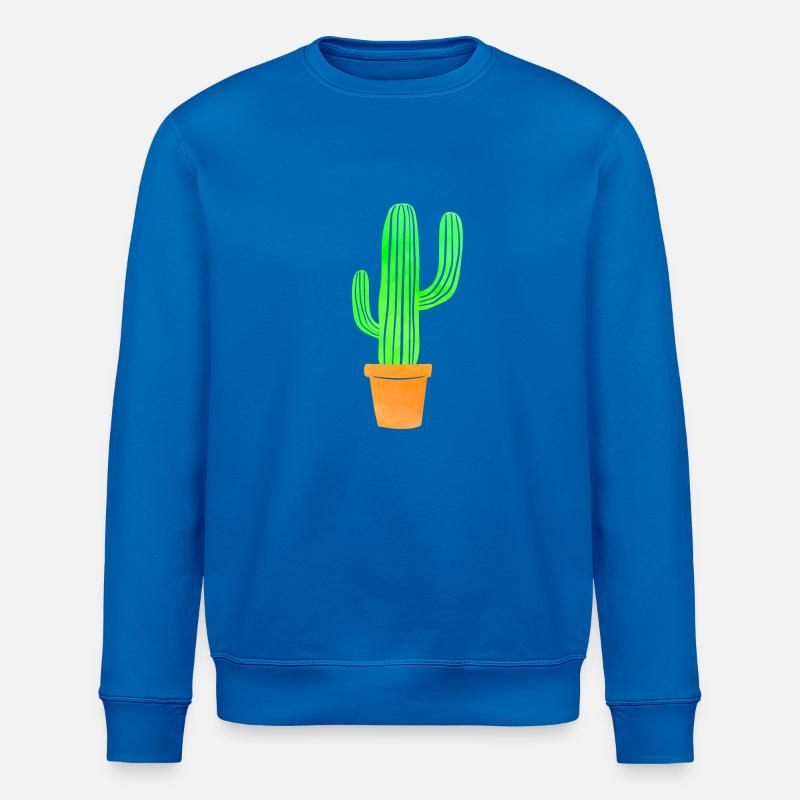 Aquarelle Art Cactus - Sweat bio ROLLER Stanley/Stella Unisexe - bleu roi