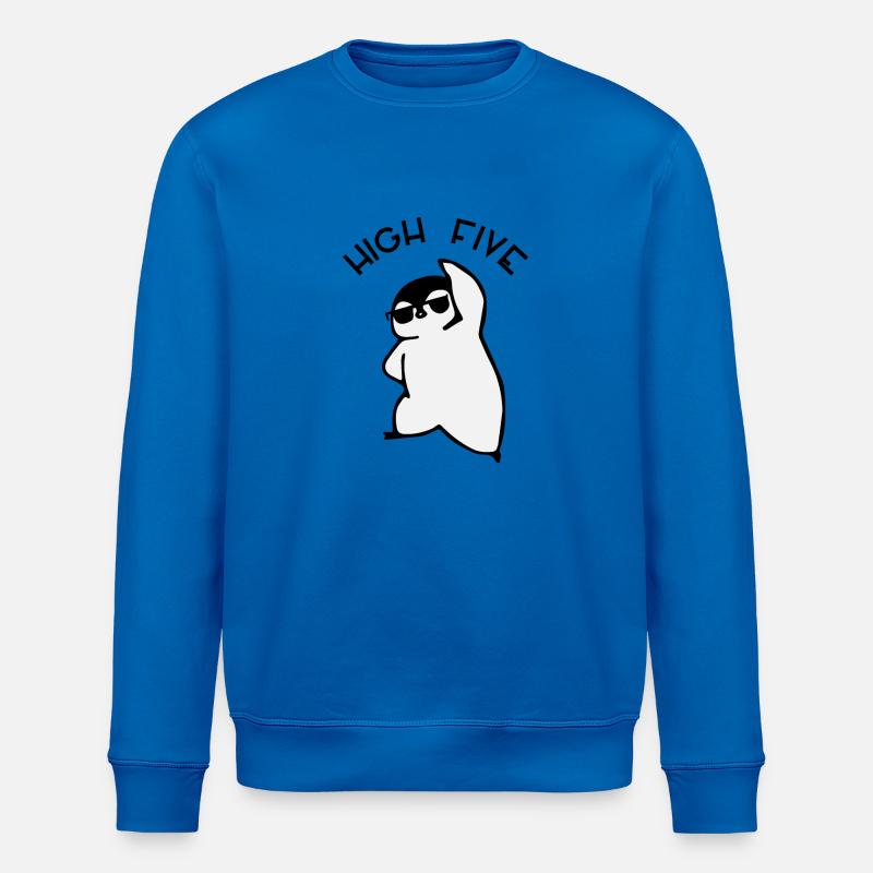High Five - Penguin - Stanley/Stella ROLLER Unisex Organic Sweatshirt - royal blue
