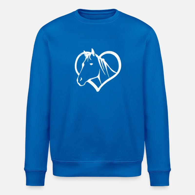 Pferd, Herz, reiten - Stanley/Stella Unisex Bio-Sweatshirt ROLLER - Königsblau
