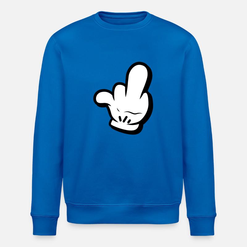 Middle finger comic style - Stanley/Stella ROLLER Unisex Organic Sweatshirt - royal blue