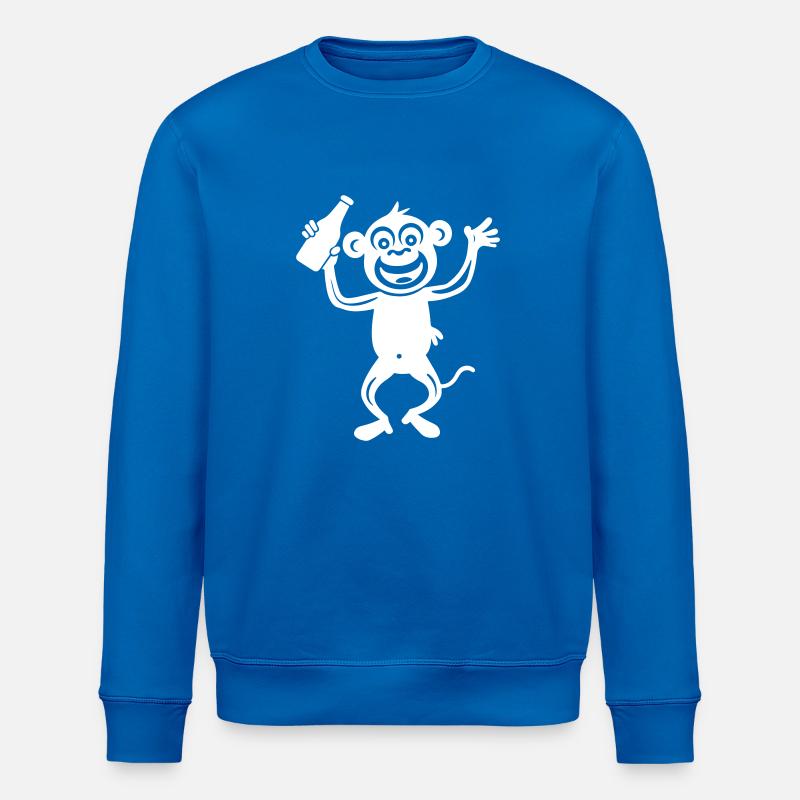 Bouteille de bière Monkey - Sweat bio ROLLER Stanley/Stella Unisexe - bleu roi