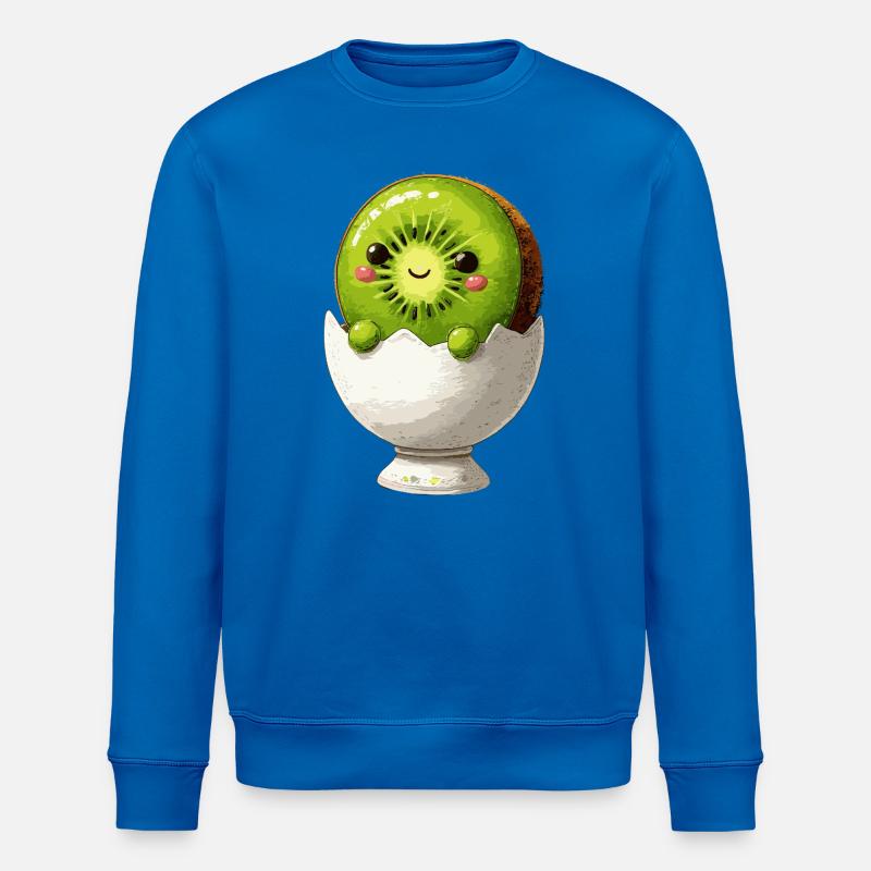 Kiwifruit in eggshell smile - Stanley/Stella ROLLER Unisex Organic Sweatshirt - royal blue