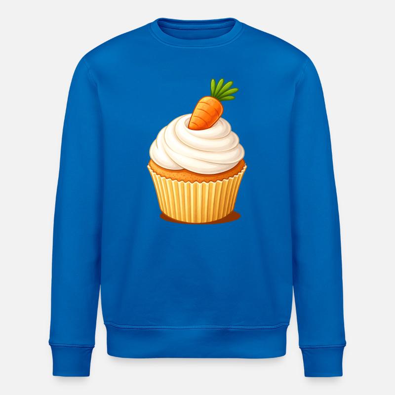 Carrot Cake Cupcake Illustration  - Stanley/Stella Unisex Bio-Sweatshirt ROLLER - Königsblau
