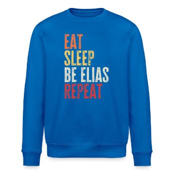 Iss, schlaf Sei Elias, wiederhole Retro-Name - Stanley/Stella Unisex Bio-Sweatshirt ROLLER - Königsblau - Vorne - Nik (191cm)