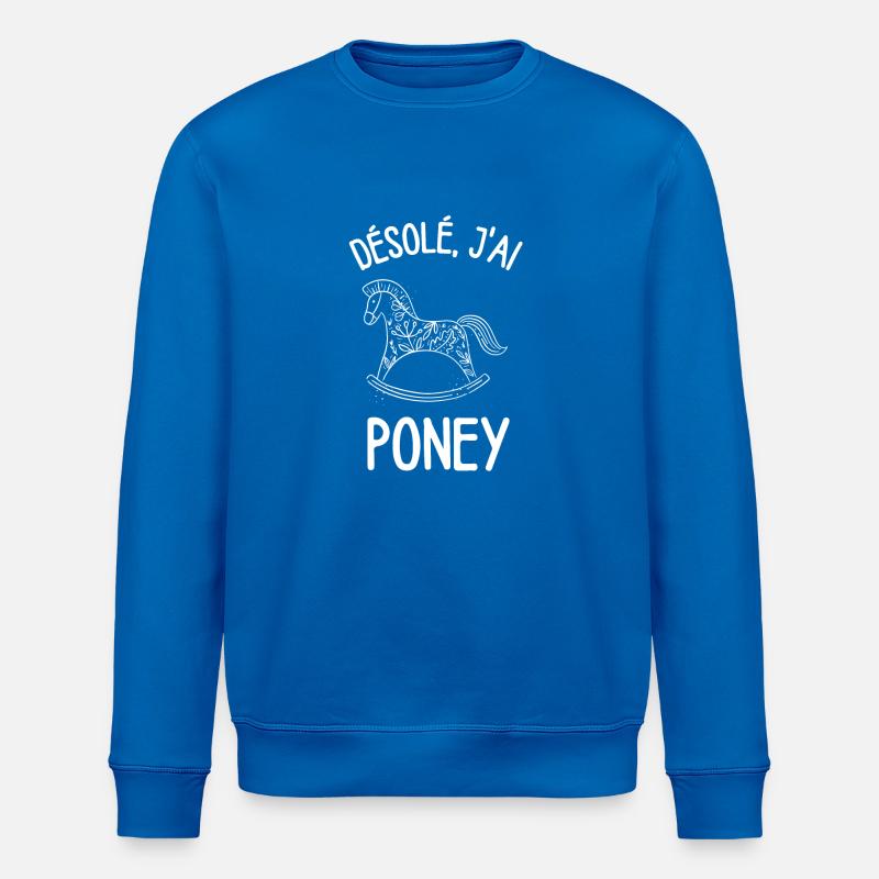 Cheval poney course - Sweat bio ROLLER Stanley/Stella Unisexe - bleu roi