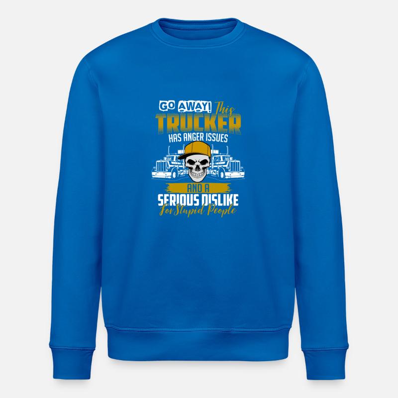 Trucker anger issues - Stanley/Stella ROLLER Unisex Organic Sweatshirt - royal blue