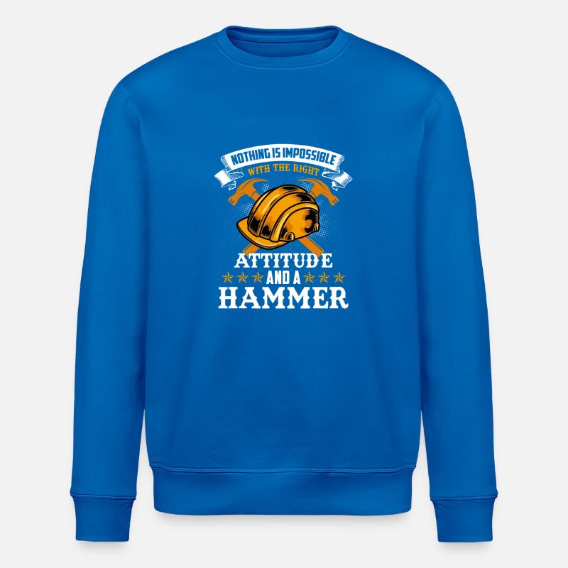 construction worker hammer - Stanley/Stella Unisex Bio-Sweatshirt ROLLER - Königsblau