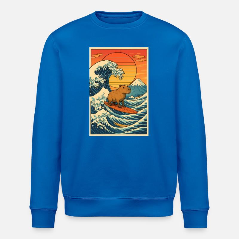 Capybara Surfing - Stanley/Stella Unisex Bio-Sweatshirt ROLLER - Königsblau