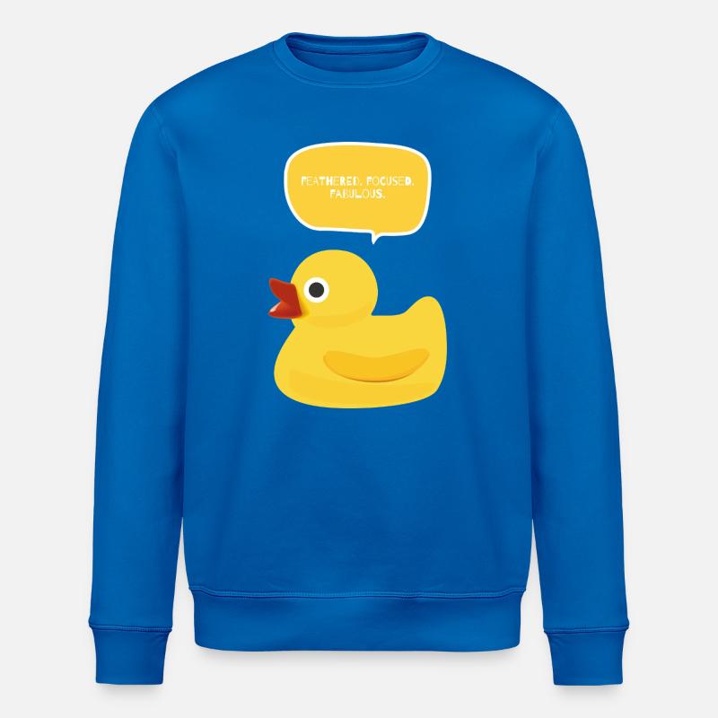 Plumes. Concentré. Fabuleux design de canard - Sweat bio ROLLER Stanley/Stella Unisexe - bleu roi