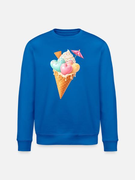 Herz Eis in Waffel Illustration  - Stanley/Stella ROLLER Unisex Organic Sweatshirt - royal blue