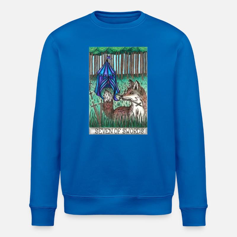 Carte de tarot « Sept d’épées » - Sweat bio ROLLER Stanley/Stella Unisexe - bleu roi