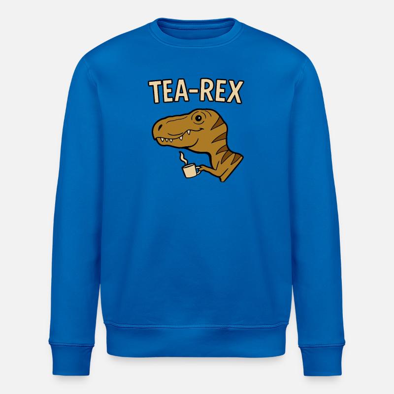 Tea Rex Dinosaur with Cup - Stanley/Stella ROLLER Unisex Organic Sweatshirt - royal blue