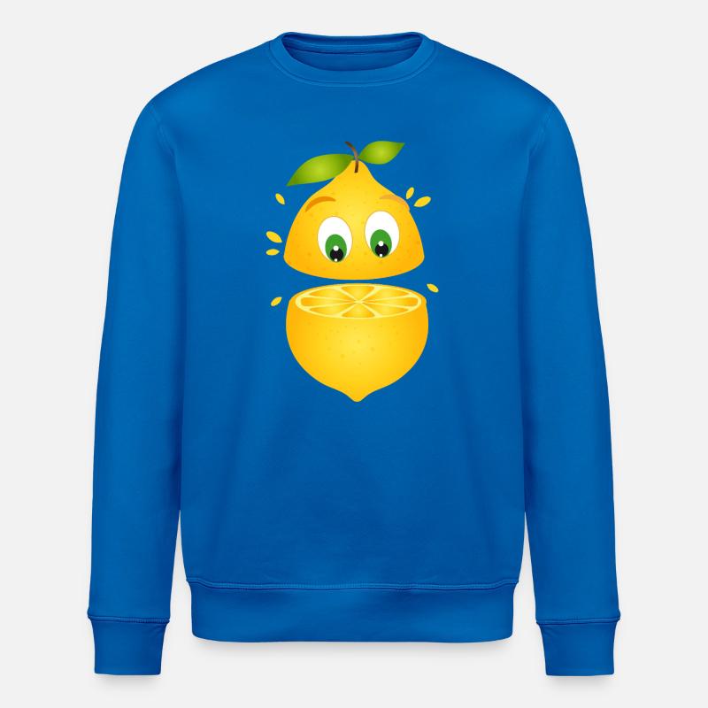 Überraschte Zitrone – Fruchtiger Comicspaß - Stanley/Stella Unisex Bio-Sweatshirt ROLLER - Königsblau