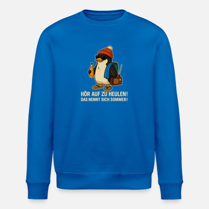Pingouin d’été avec lunettes de soleil - Sweat bio ROLLER Stanley/Stella Unisexe - bleu roi