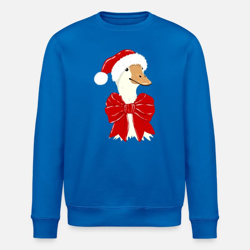 Canard de Noël avec ruban rouge - Sweat bio ROLLER Stanley/Stella Unisexe - bleu roi