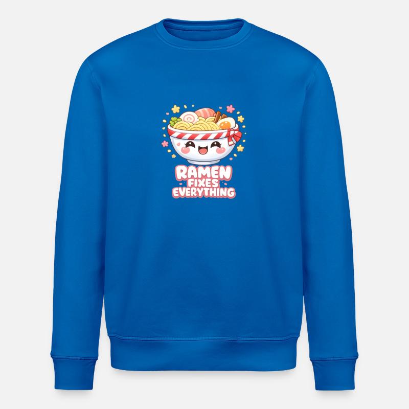 Ramen fixes everything - Stanley/Stella ROLLER Unisex Organic Sweatshirt - royal blue