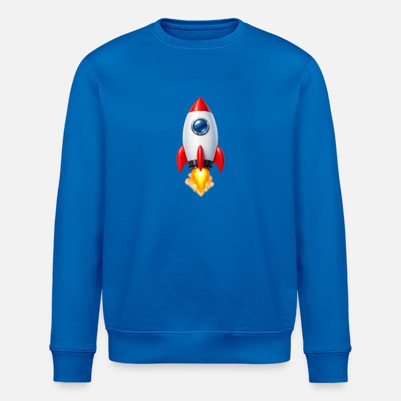 Fröhliche Rakete Retro-Design - Stanley/Stella Unisex Bio-Sweatshirt ROLLER - Königsblau