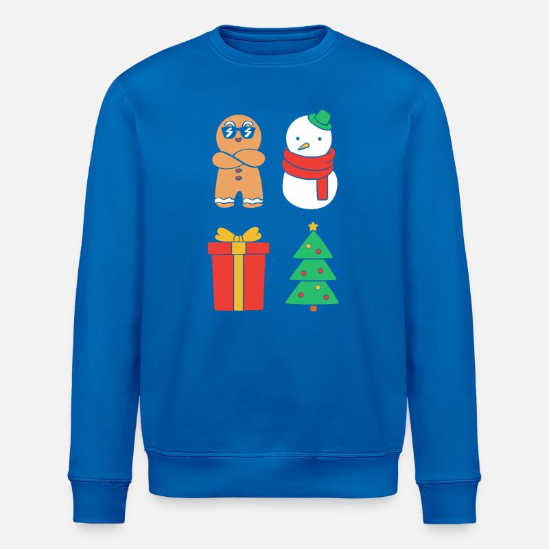 Lebkuchen Weihnachten Lebkuchenmann Gingerbread - Stanley/Stella Unisex Bio-Sweatshirt ROLLER - Königsblau