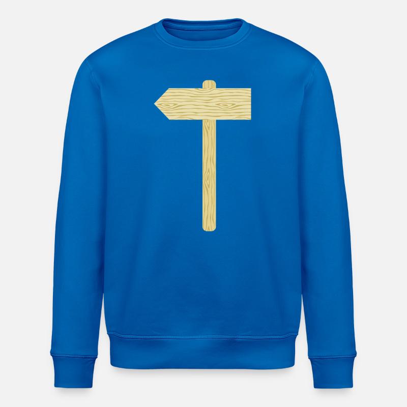 Rustikale hölzerne Wegweiser-Illustration - Stanley/Stella Unisex Bio-Sweatshirt ROLLER - Königsblau