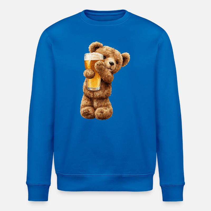Bärchen mit Bierglas Bierchen Teddybär - Stanley/Stella Unisex Bio-Sweatshirt ROLLER - Königsblau