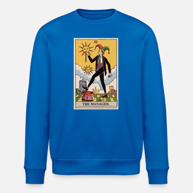 Der Manager Lustiges Tarotkarten-Design - Stanley/Stella Unisex Bio-Sweatshirt ROLLER - Königsblau