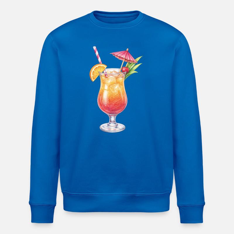 Tropischer Cocktail mit Obstdeko - Stanley/Stella Unisex Bio-Sweatshirt ROLLER - Königsblau
