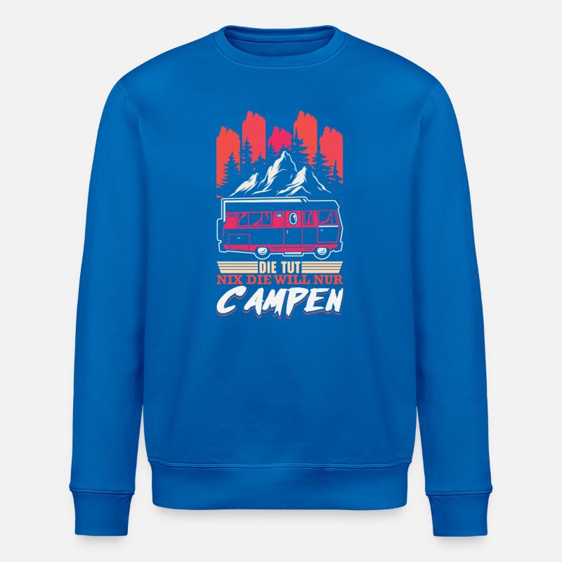 Camper Camping Caravan Saying - Stanley/Stella ROLLER Unisex Organic Sweatshirt - royal blue