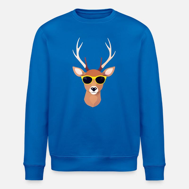Reh mit Sonnenbrille - Stanley/Stella Unisex Bio-Sweatshirt ROLLER - Königsblau