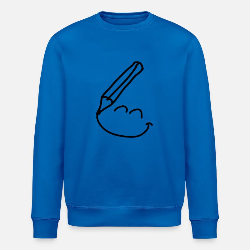 doodle_smiley_1c - Stanley/Stella Unisex Bio-Sweatshirt ROLLER - Königsblau