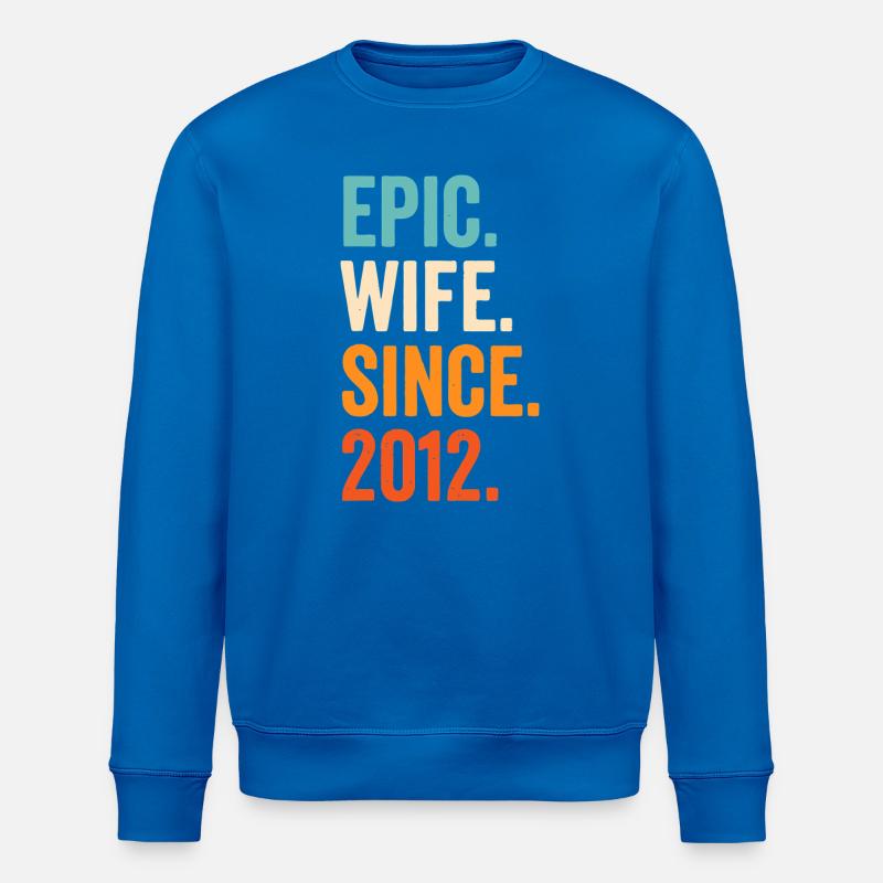Epische Ehefrau seit 2012 - Stanley/Stella Unisex Bio-Sweatshirt ROLLER - Königsblau