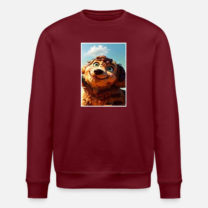 A brown-ginger puppy. - Stanley/Stella ROLLER Unisex Organic Sweatshirt - burgundy