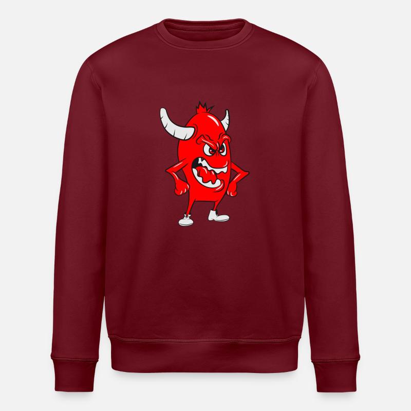 Monster wütend alien - Stanley/Stella Unisex Bio-Sweatshirt ROLLER - Burgunderrot