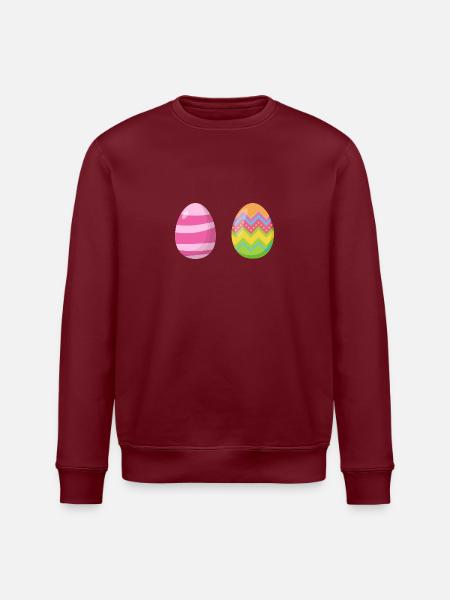 Bunte Eier in guter Pose - Stanley/Stella Unisex Bio-Sweatshirt ROLLER - Burgunderrot