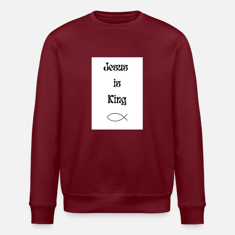 Jesus is King - Stanley/Stella Unisex Bio-Sweatshirt ROLLER - Burgunderrot
