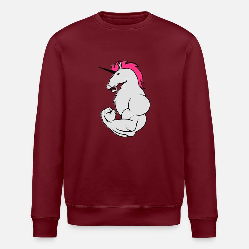 bodybuilding_einhorn_02 - Stanley/Stella ROLLER Unisex Organic Sweatshirt - burgundy