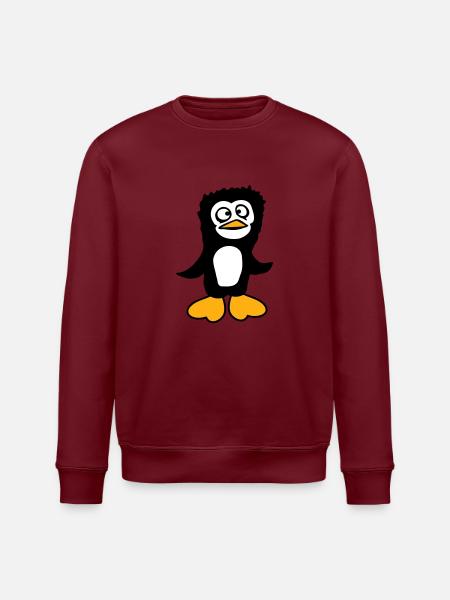 Pinguino sembra confuso stupido divertente smorfia sguardo - Felpa ecologica unisex ROLLER di Stanley/Stella - rosso borgogna