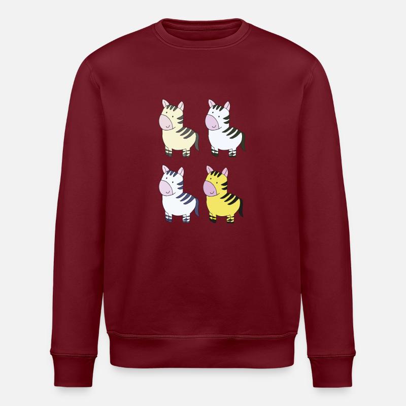 zebra bunt - Stanley/Stella Unisex Bio-Sweatshirt ROLLER - Burgunderrot
