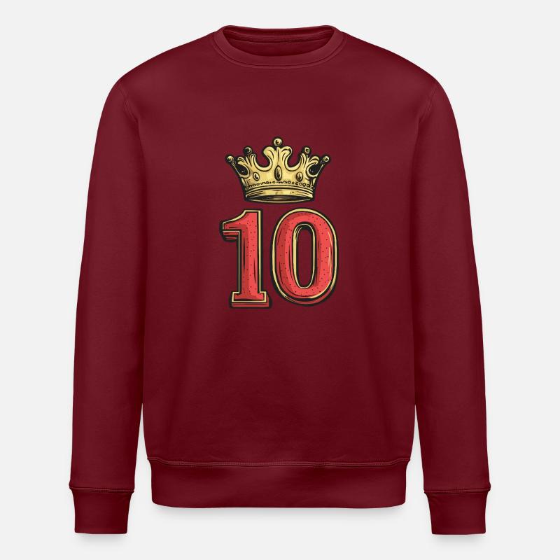 10 Zahl Krone - Stanley/Stella Unisex Bio-Sweatshirt ROLLER - Burgunderrot