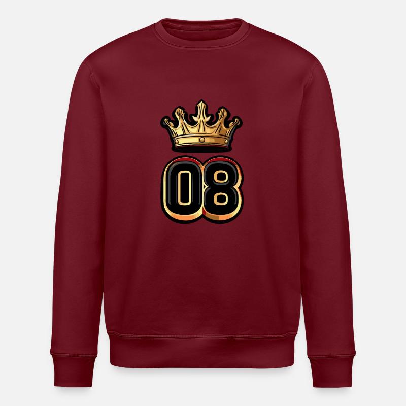 Couronne à 8 chiffres - Sweat bio ROLLER Stanley/Stella Unisexe - bordeaux