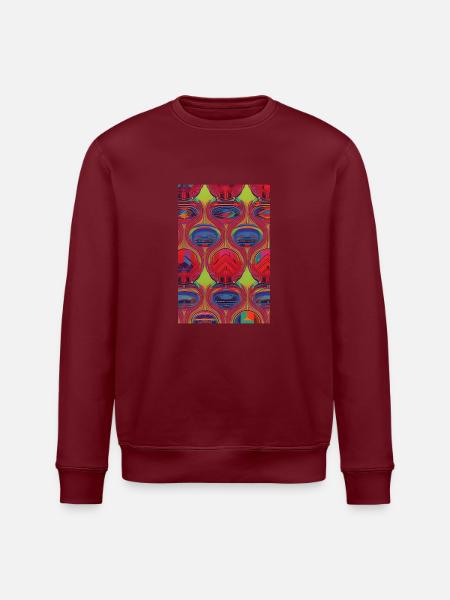 Retro Muster - Stanley/Stella Unisex Bio-Sweatshirt ROLLER - Burgunderrot