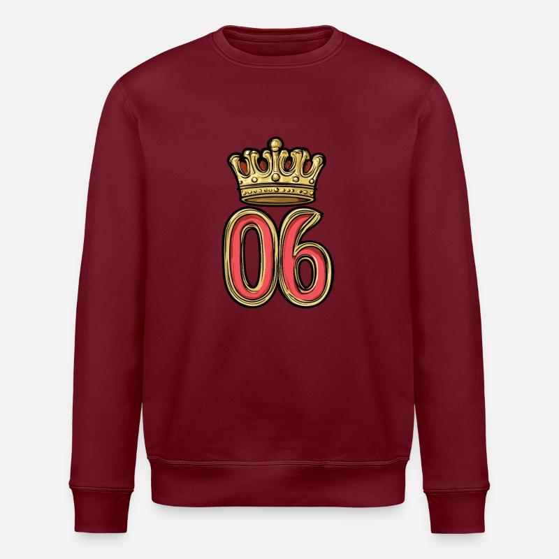 6 Zahl Krone - Stanley/Stella Unisex Bio-Sweatshirt ROLLER - Burgunderrot