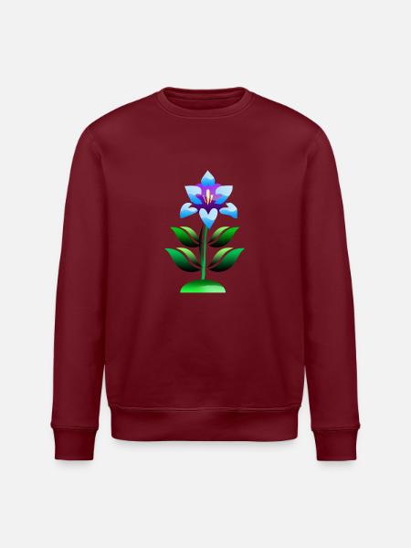Blume lila und blau - Stanley/Stella Unisex Bio-Sweatshirt ROLLER - Burgunderrot