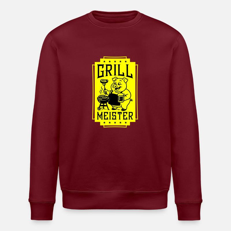Grillmeister Ferkel Grillen - Stanley/Stella Unisex Bio-Sweatshirt ROLLER - Burgunderrot