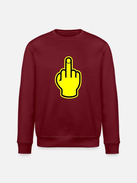 Middle Finger Hand Provocative - Stanley/Stella ROLLER Unisex Organic Sweatshirt - burgundy